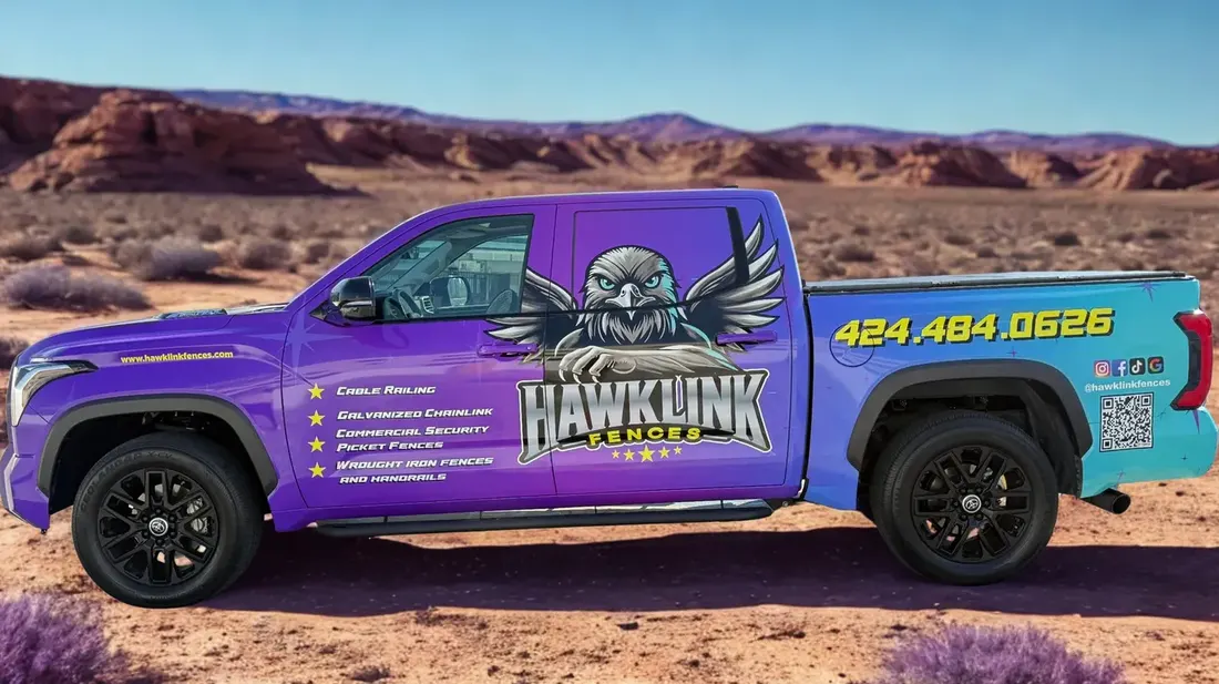 Hawklink Fences branded truck