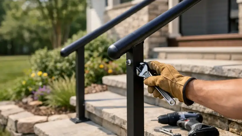 Outdoor Stair Handrail Installation Done Right